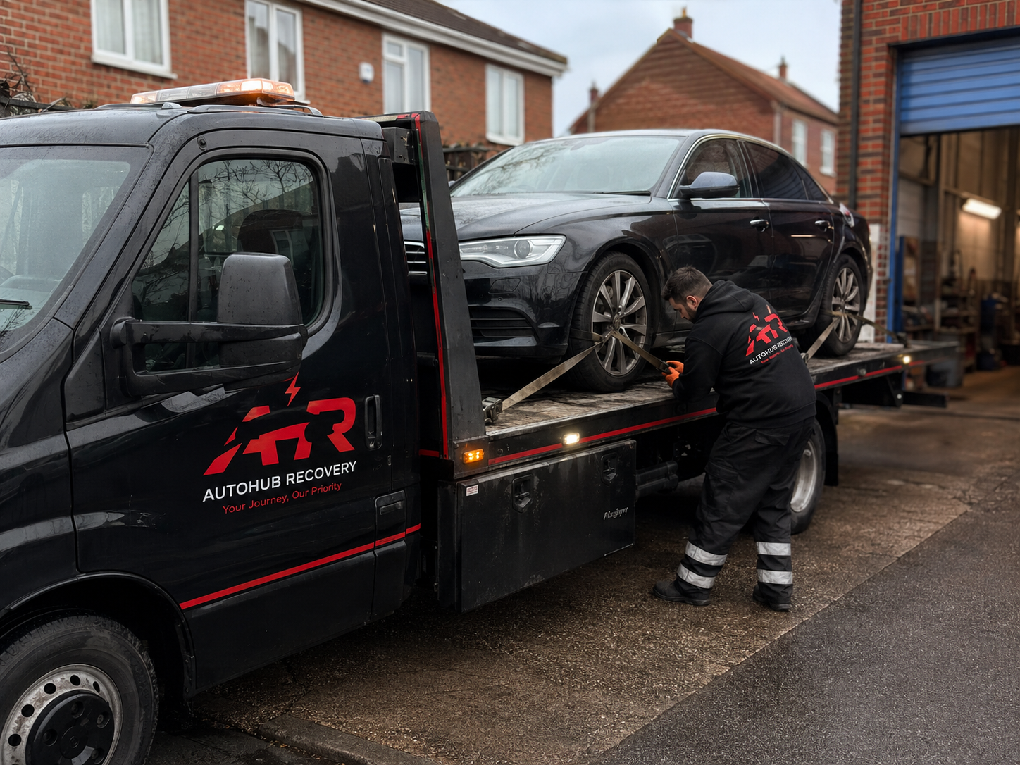Car recovery and secure vehicle transportation service